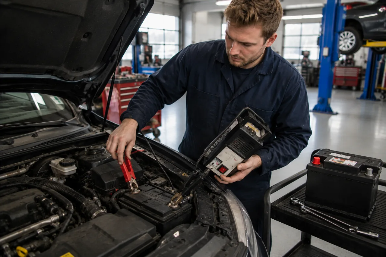Car battery testing and replacement at Big O Tires Langley Port Kells