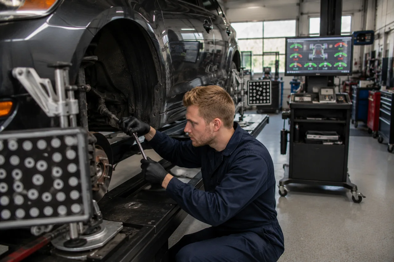Wheel alignment service at Big O Tires Langley Port Kells